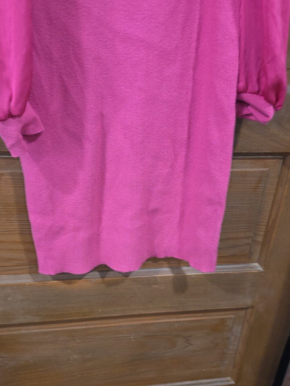 Cato Bright Pink Square Neck Knit Dress with Back Tie - Picture 6 of 8